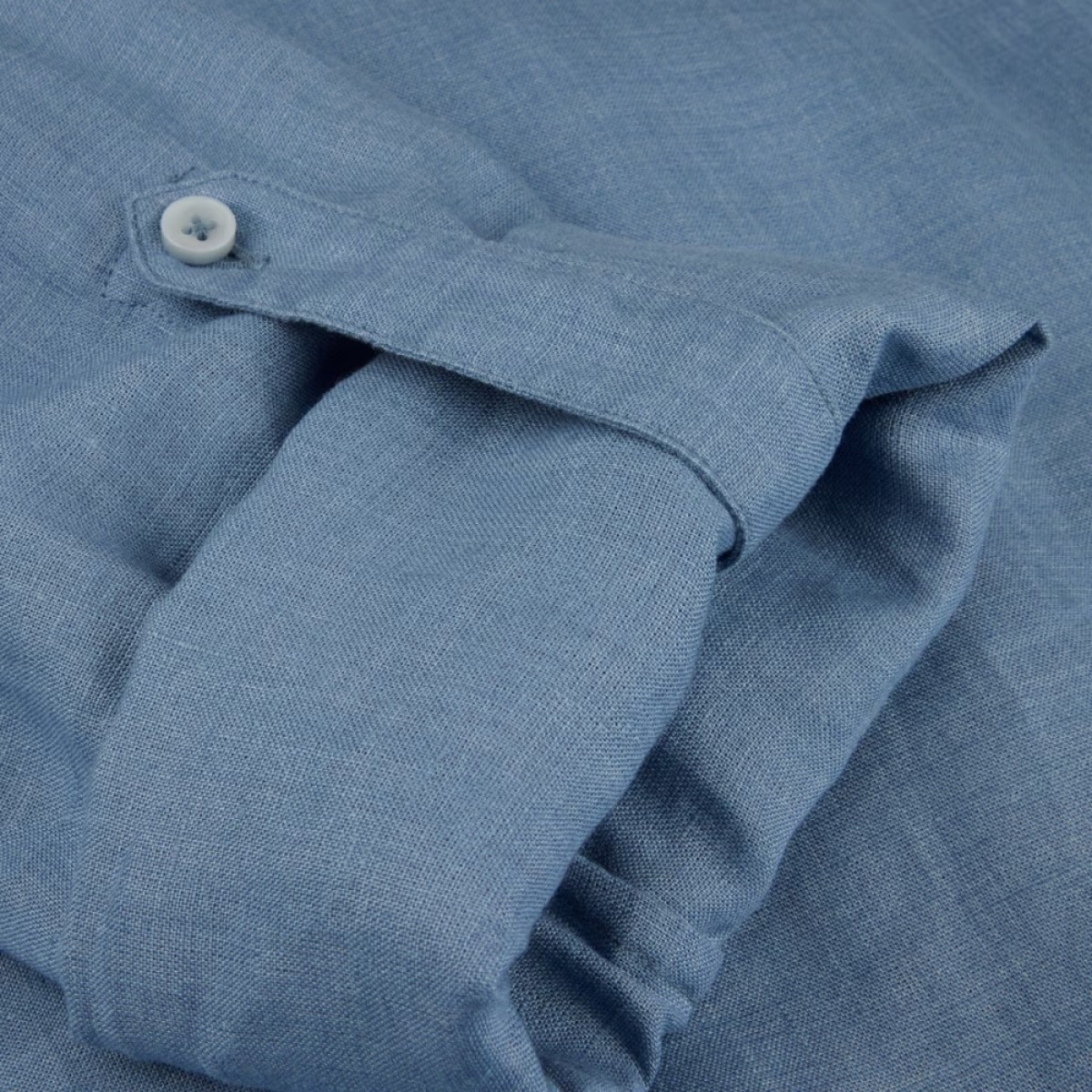 hillary linen dress - blue - ærme
