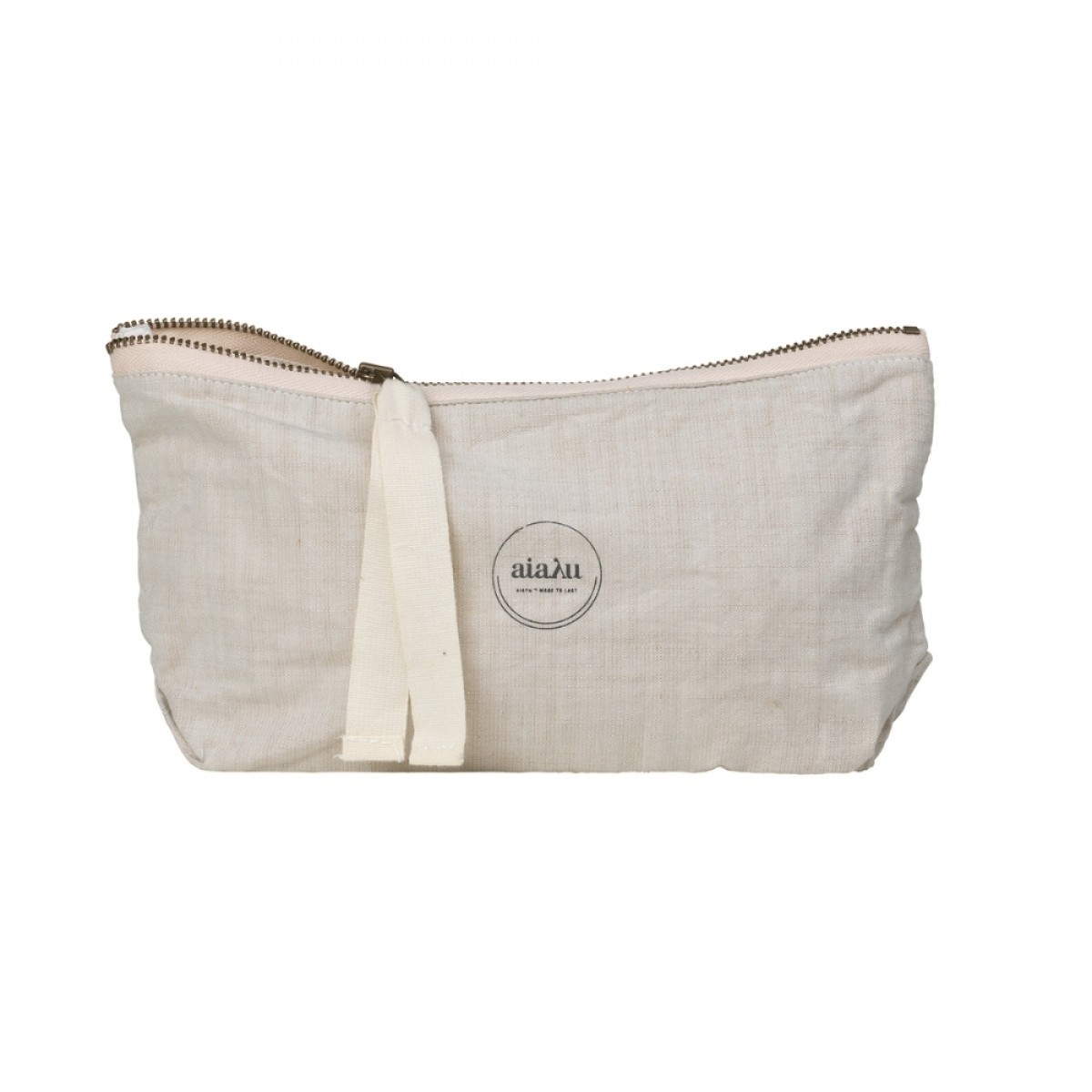 pouch mini cotton slub - nature - front
