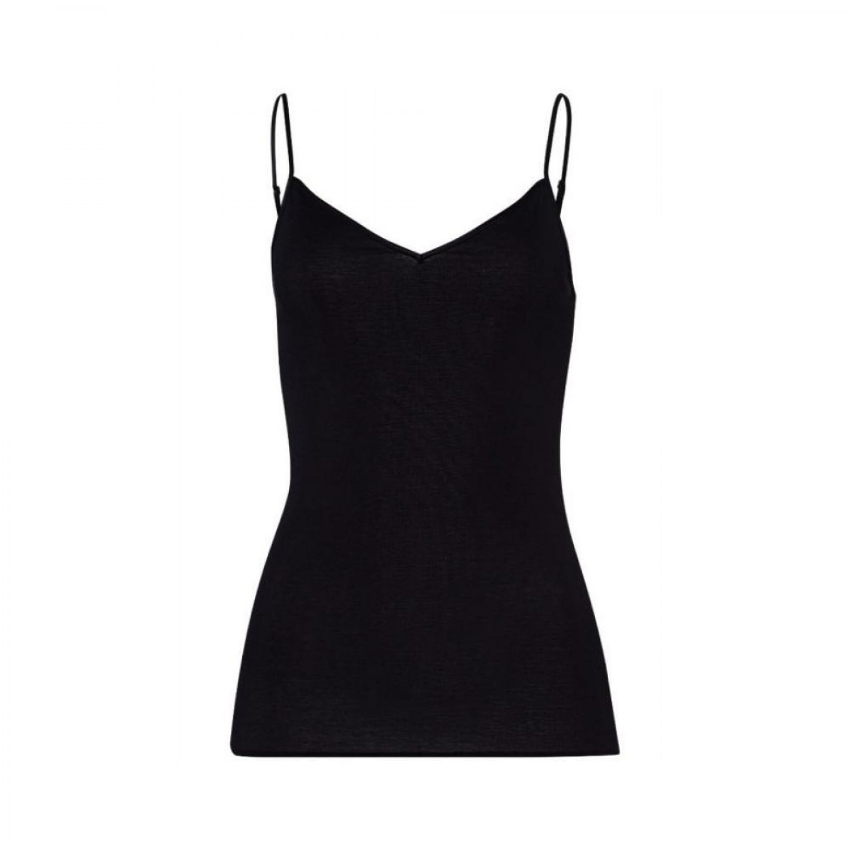 cotton seamless top - black - front