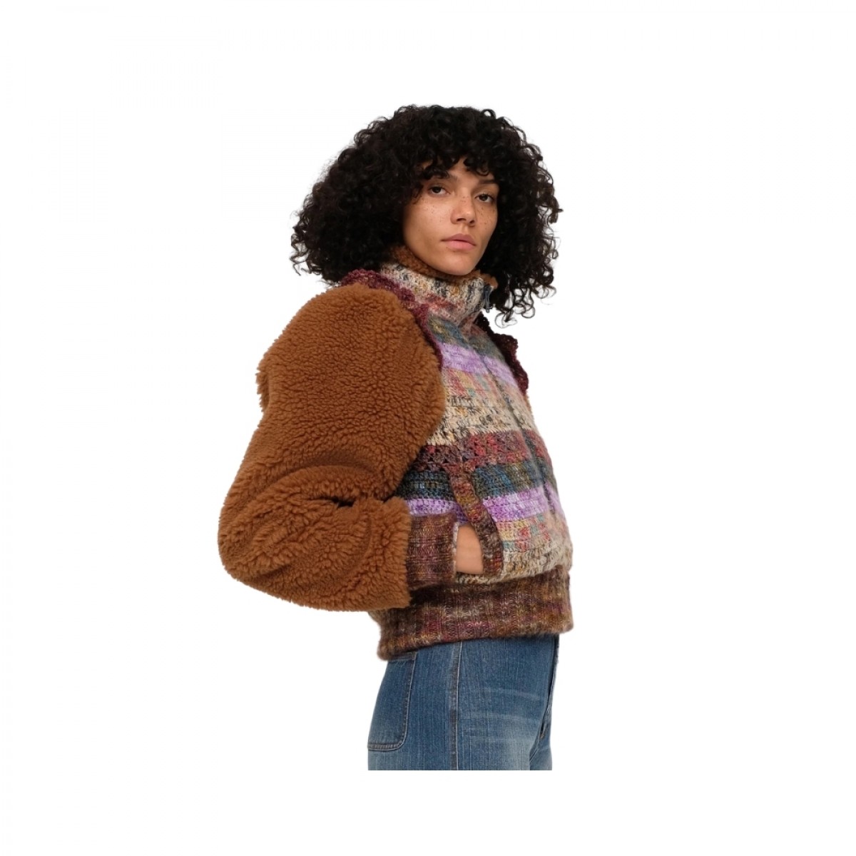 felicity crochet combo jacket - multi - fra siden