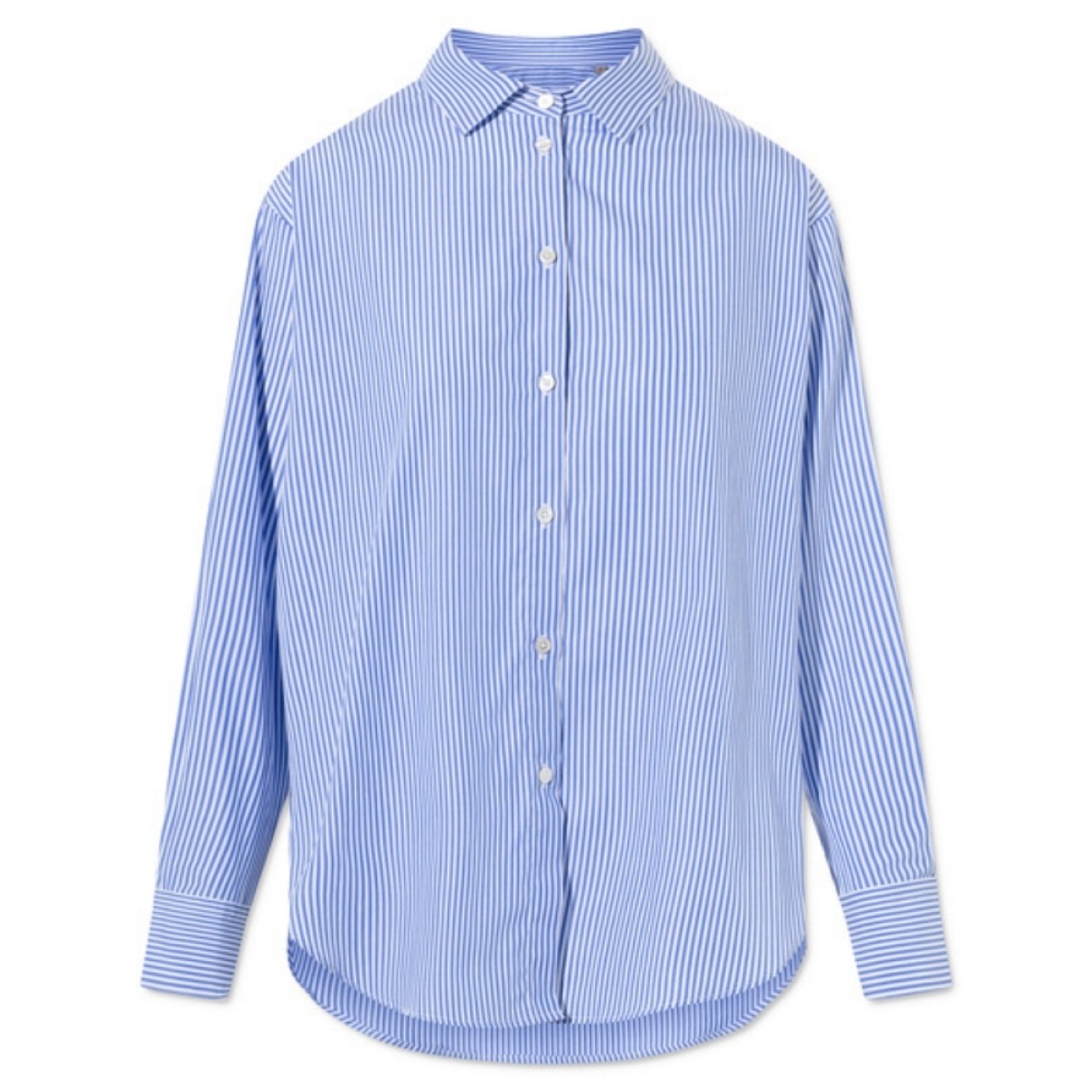 samita shirt - blue/white stripe - front