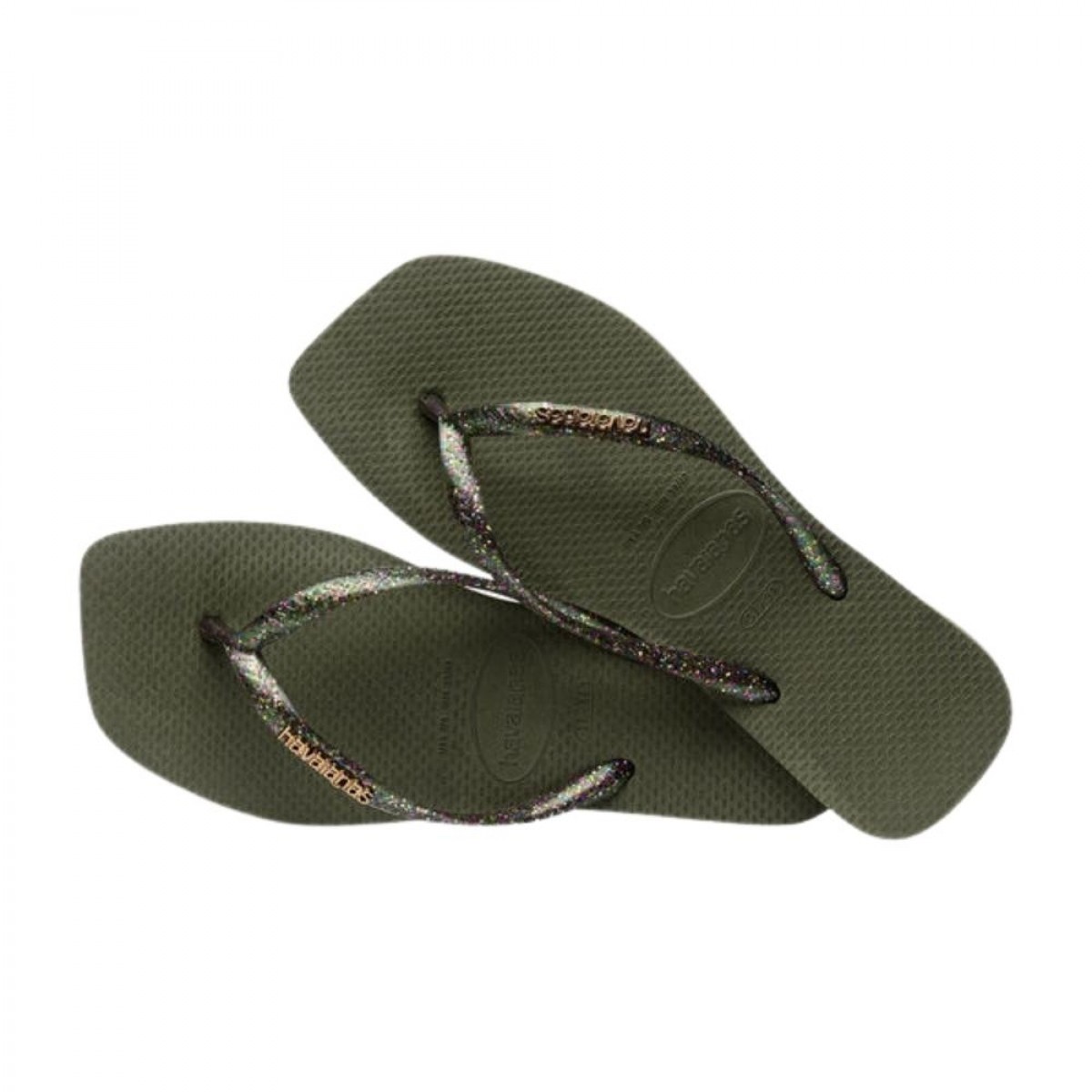 slim square logo metallic - green - par