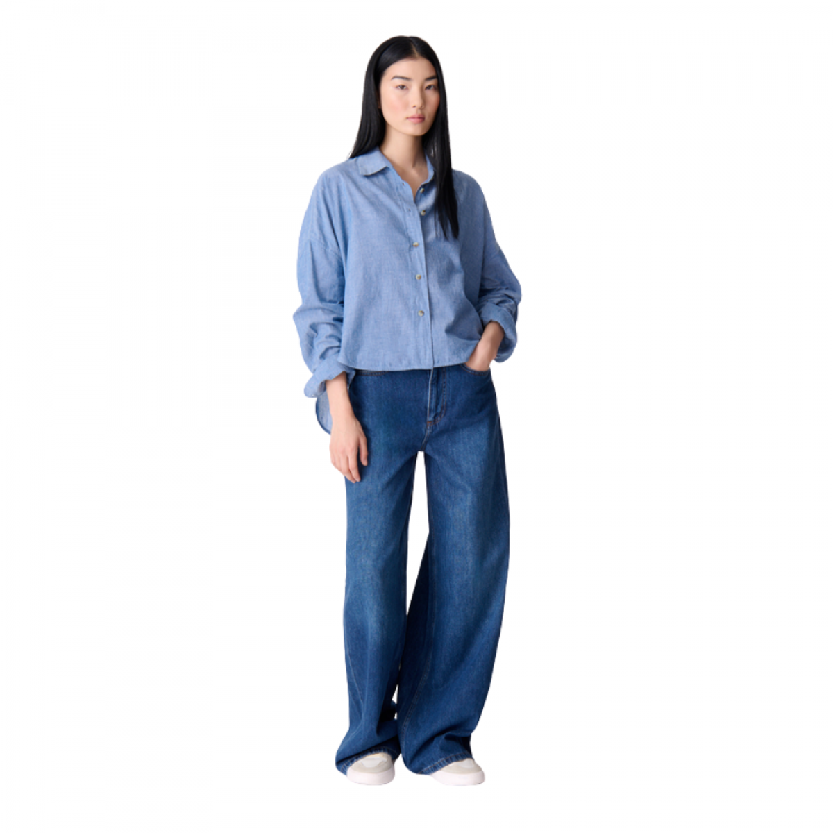 brad shirt chambray - blue - look