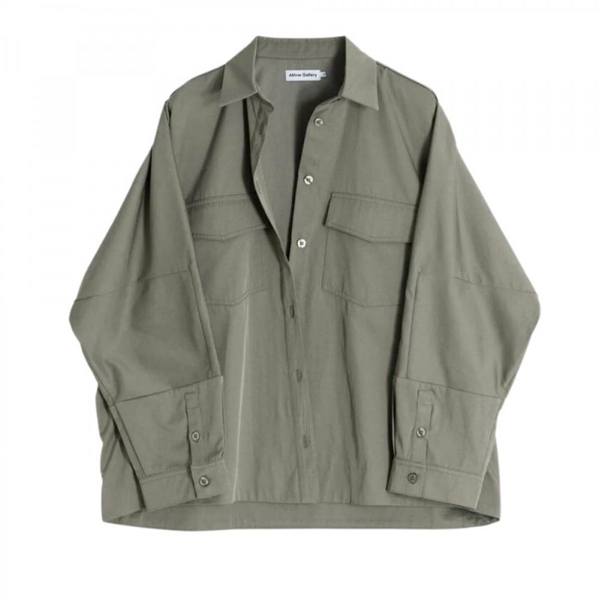 kaia over shirt - military green - front