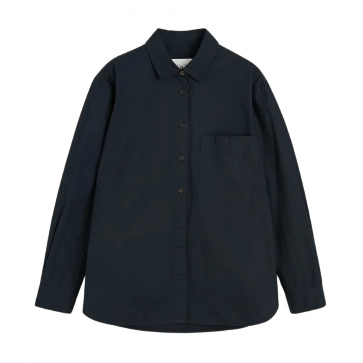 aiayu lynette shirt dark horn - black navy - front