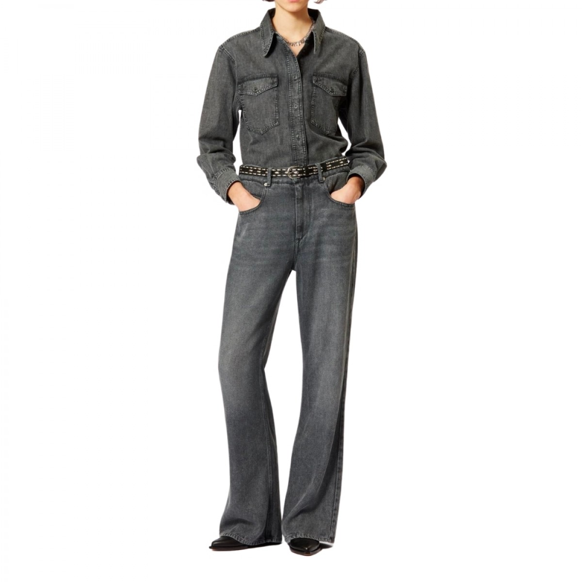 belvira jeans - grey - model front