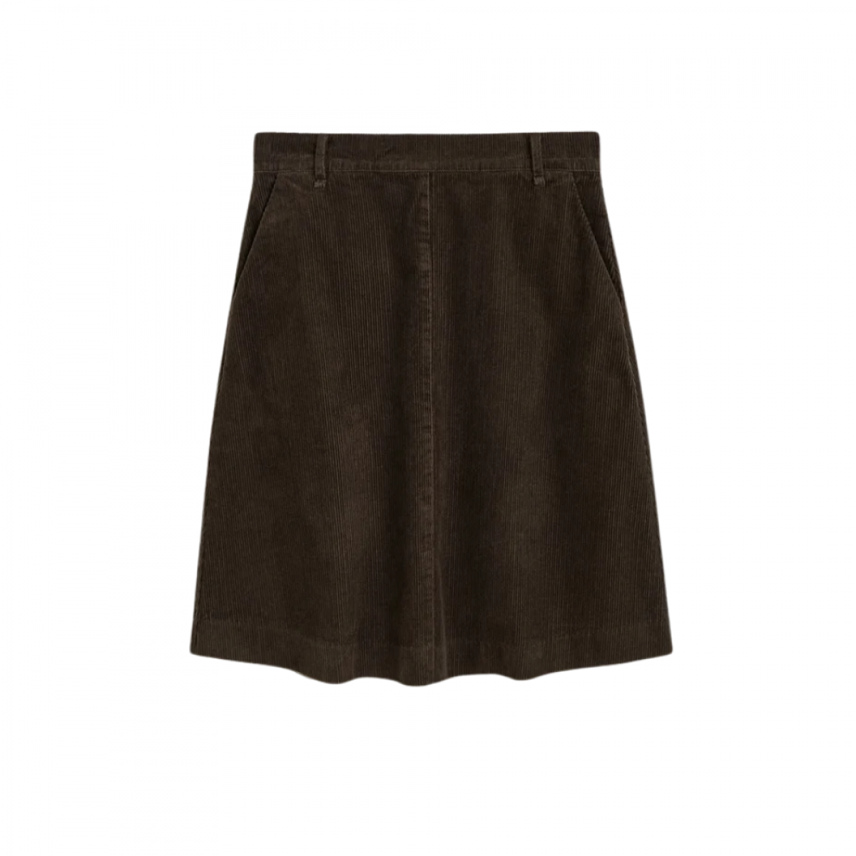 estelle skirt short corduroy - smokey brown - front