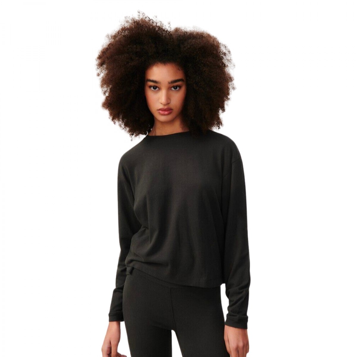 ypawood tee long sleeve - carbon melange