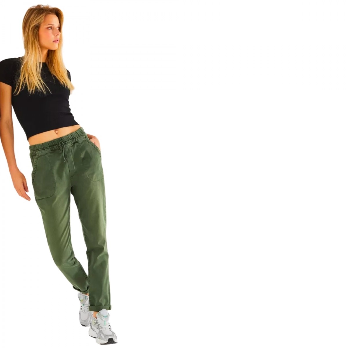 roma jog pants - army - model front