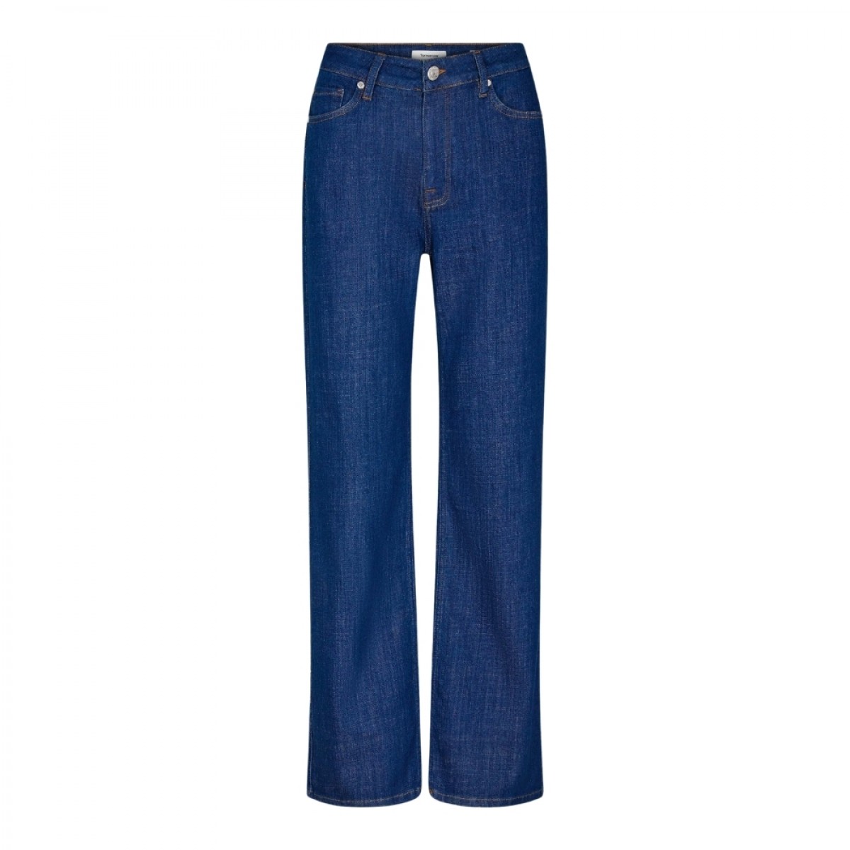 brown straight jeans wash vintage crude - denim blue - front