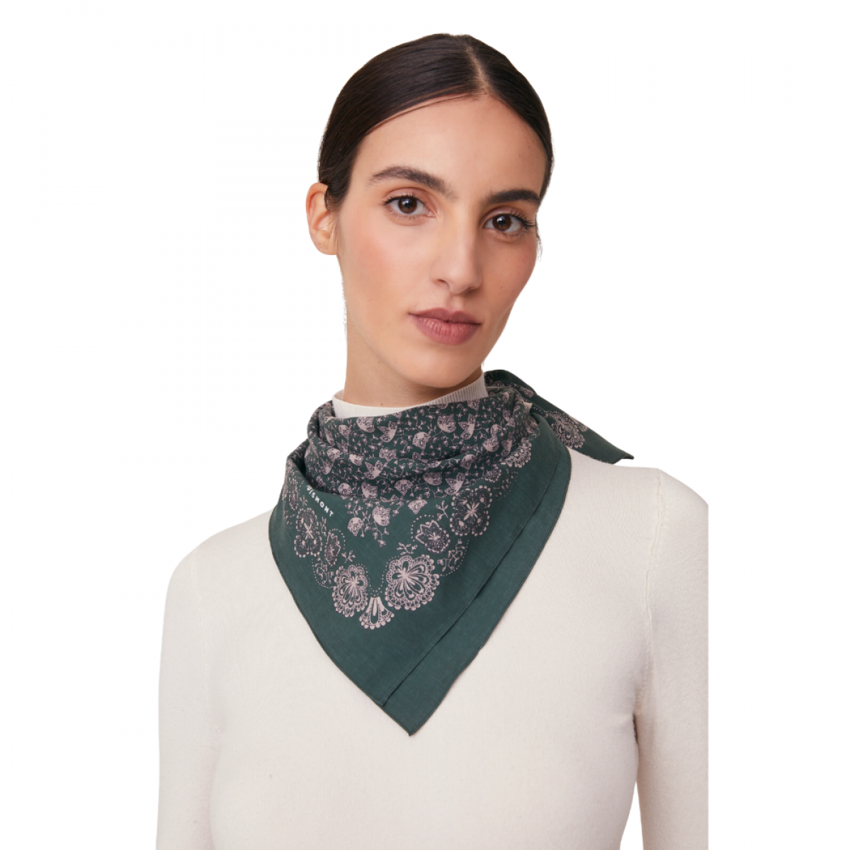 moismont scarf milan no 675 celtic - green - model front