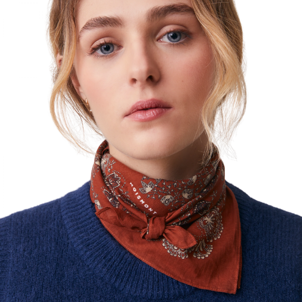moismont scarf milan no 675 violin - camel - model front