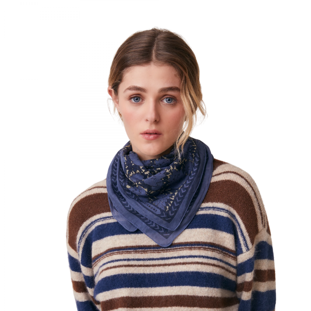 moismont scarf ajmer no 791 tragedy - blue - model front