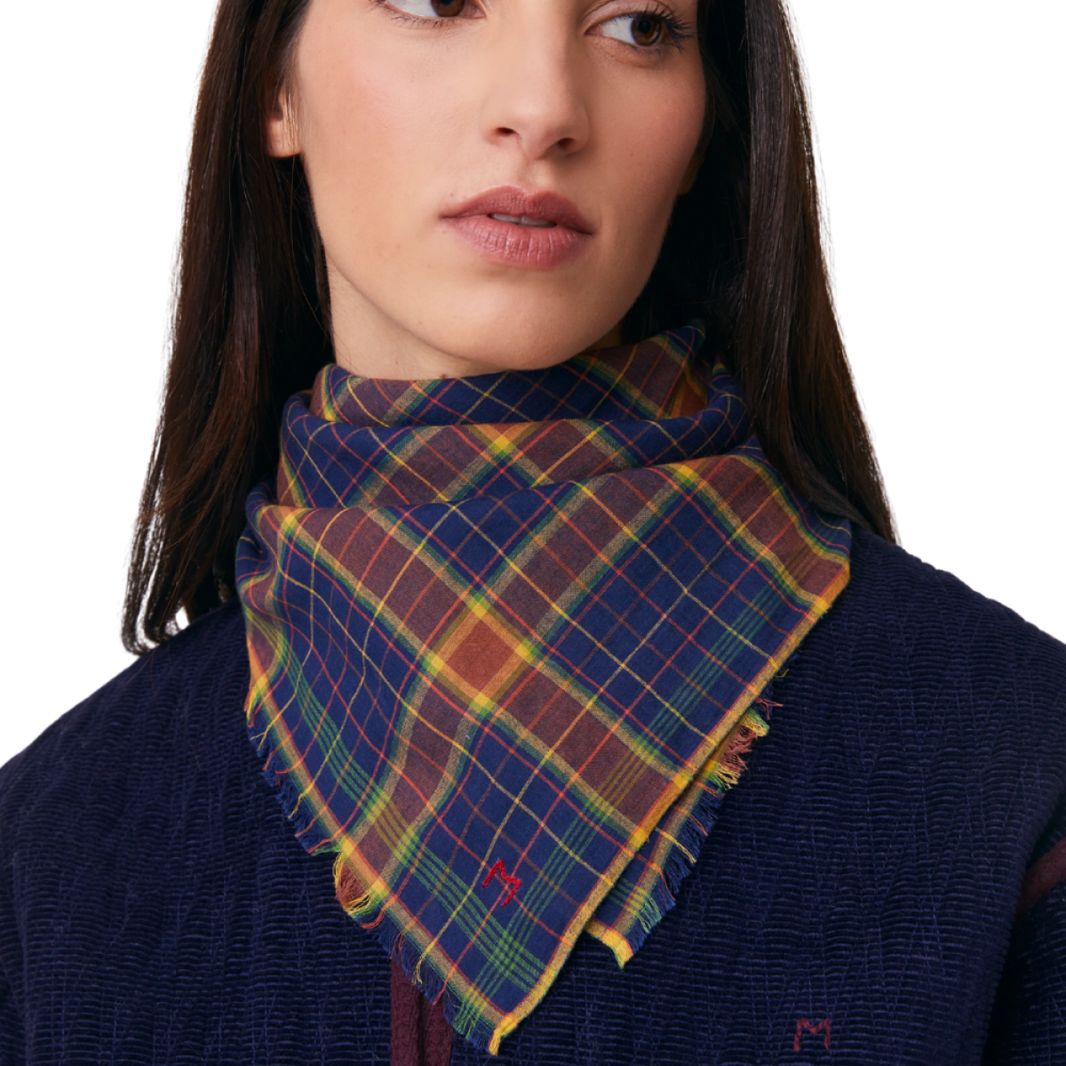 moismont scarf alpha no 844 magic blue - blue - model front
