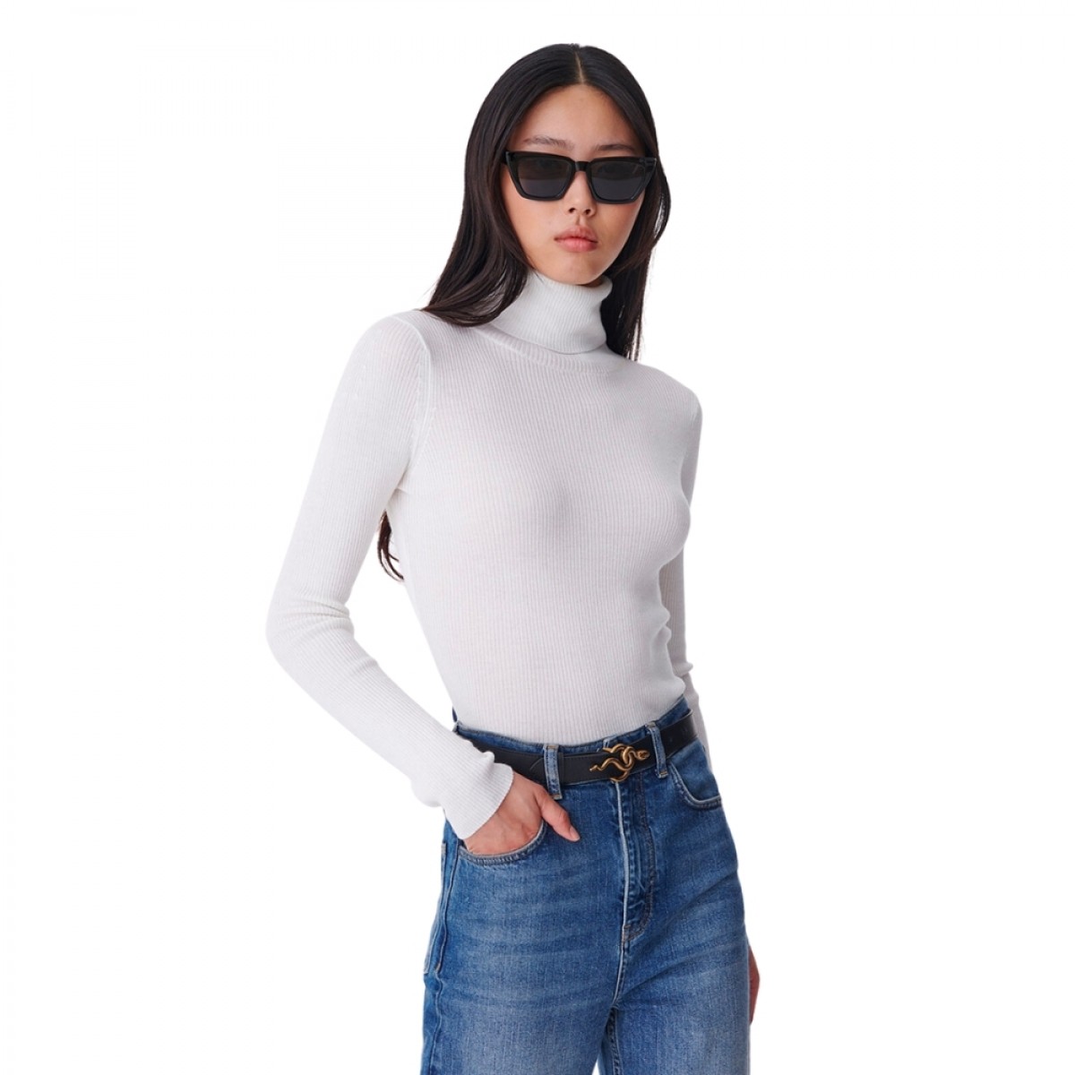 brindille sweater - off white - model front 