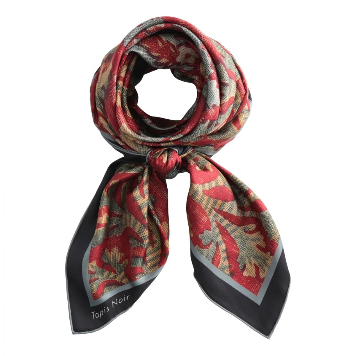 classical red flower scarf - floral 