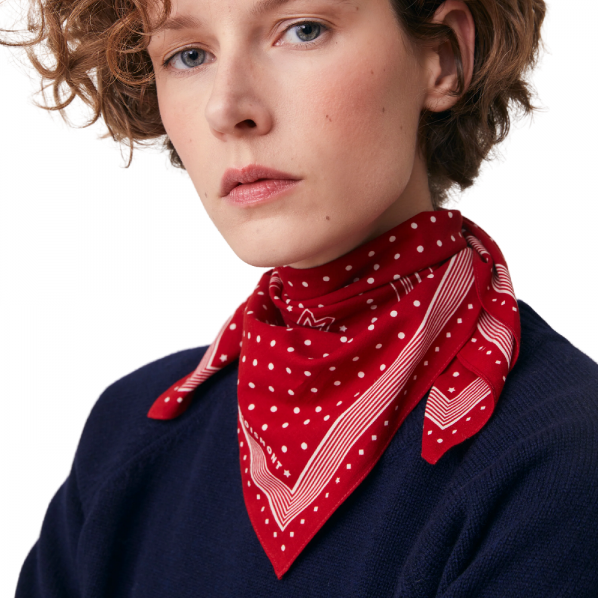 moismont scarf allegra no843 theater - red - model front