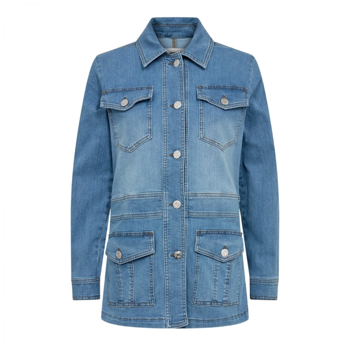 trw albert 70's jacket wash bright florence - denim blue - front