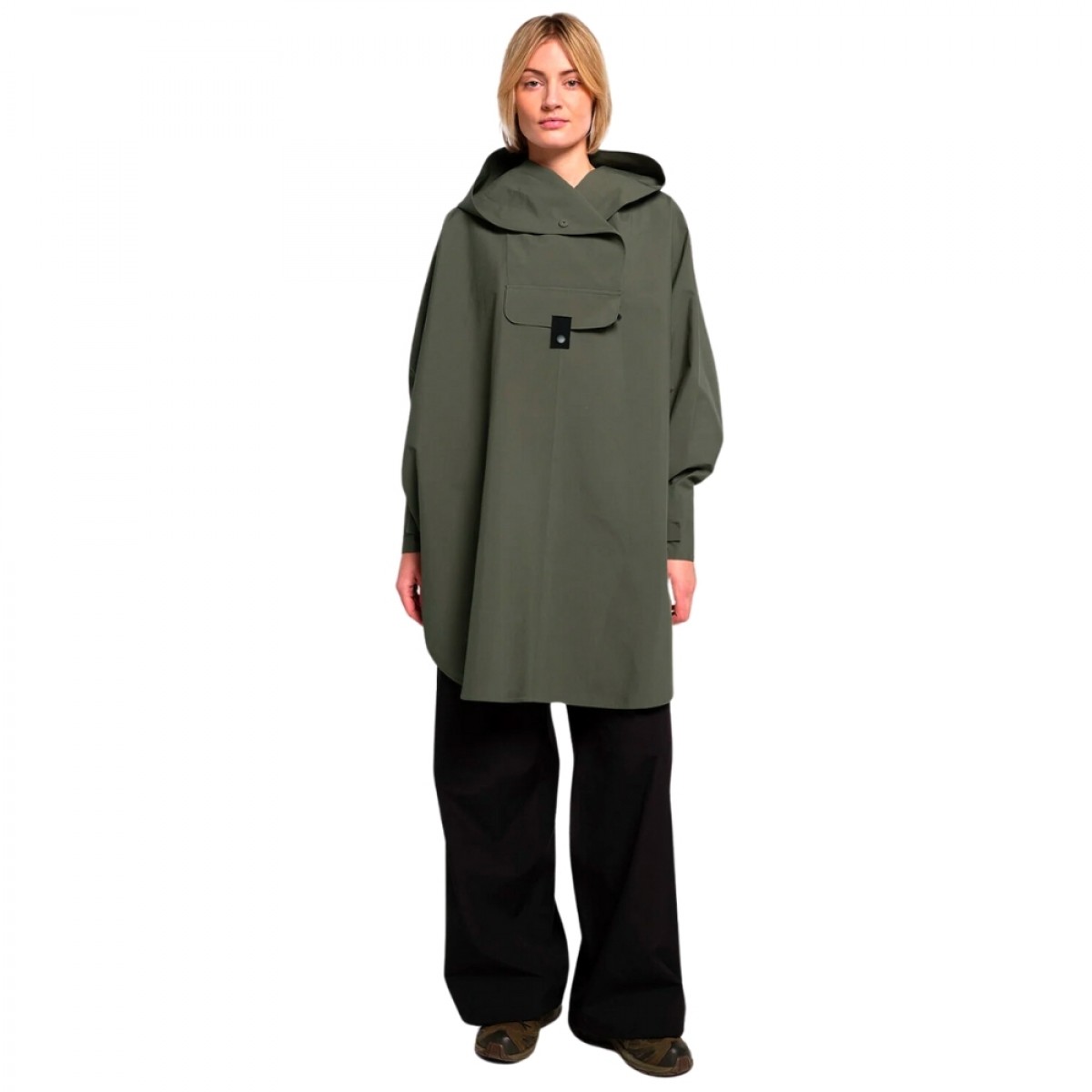 bergen poncho - dusty green