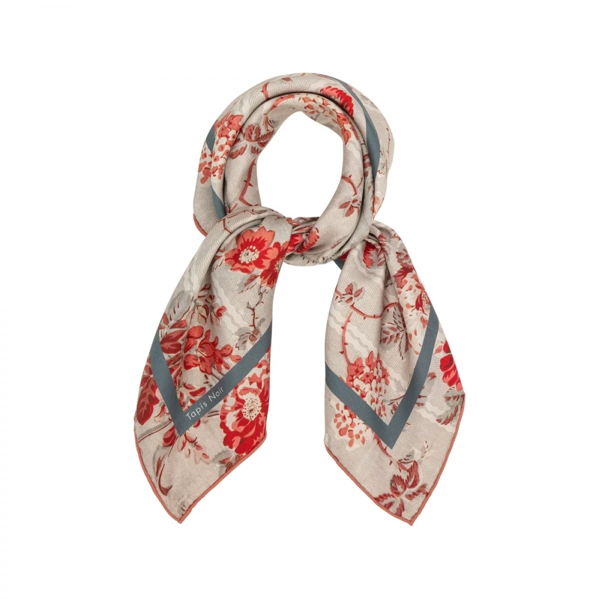 small classical grey bloom scarf - grey