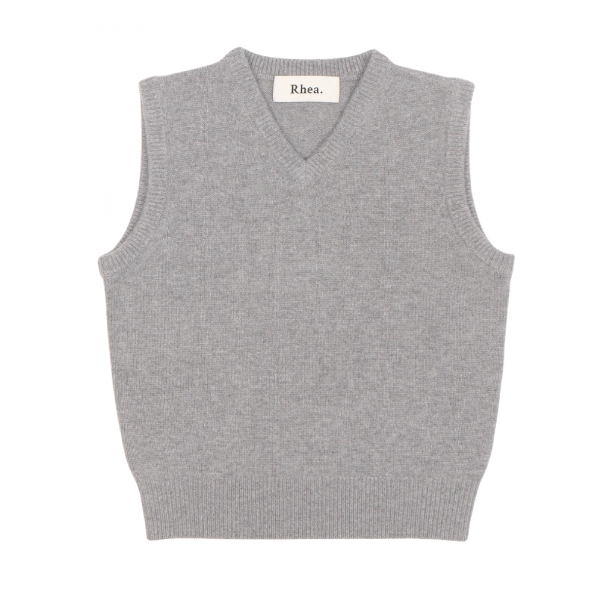 rhea vest - mid grey - front