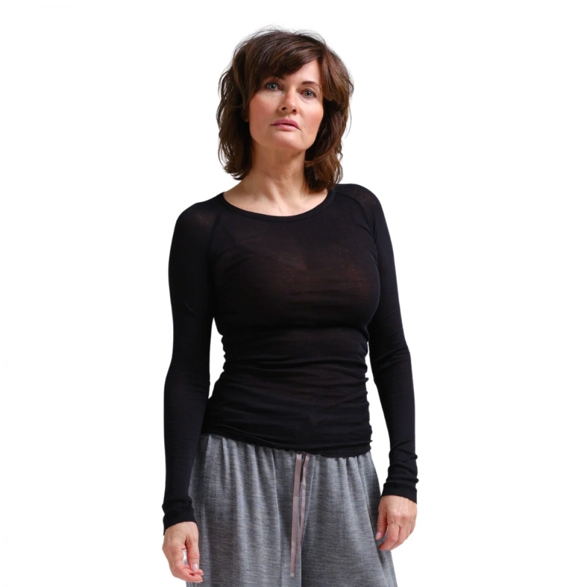 elvira langærmet t-shirt - black