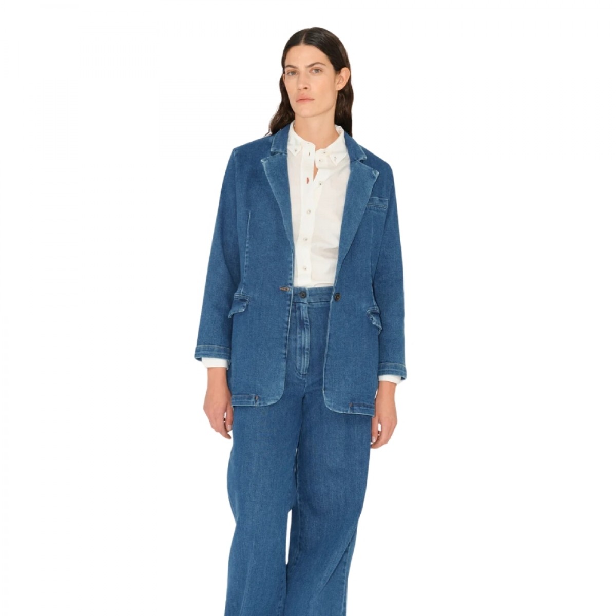 trw ellen oversize blazer - wash dark iowa