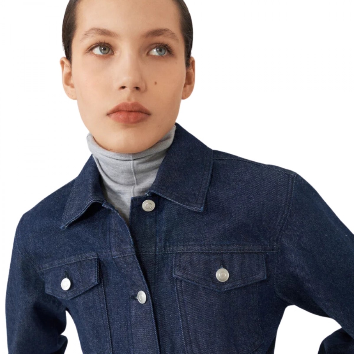 gracie shirt jacket - dark denim - krave 