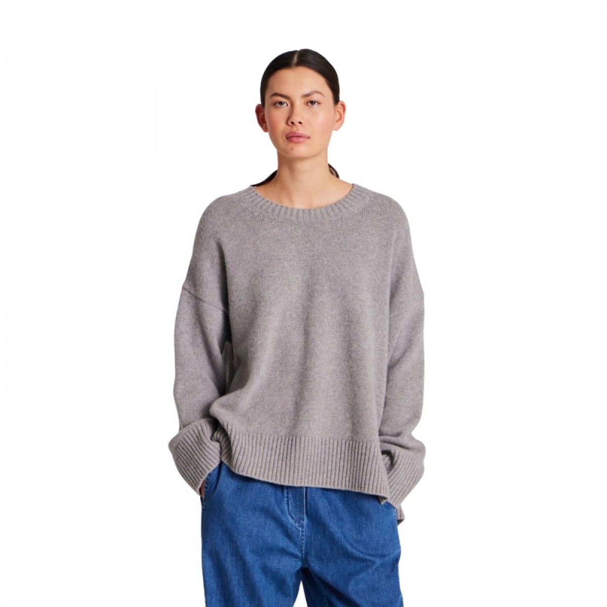 vigga lambswool jumper - grey melange 