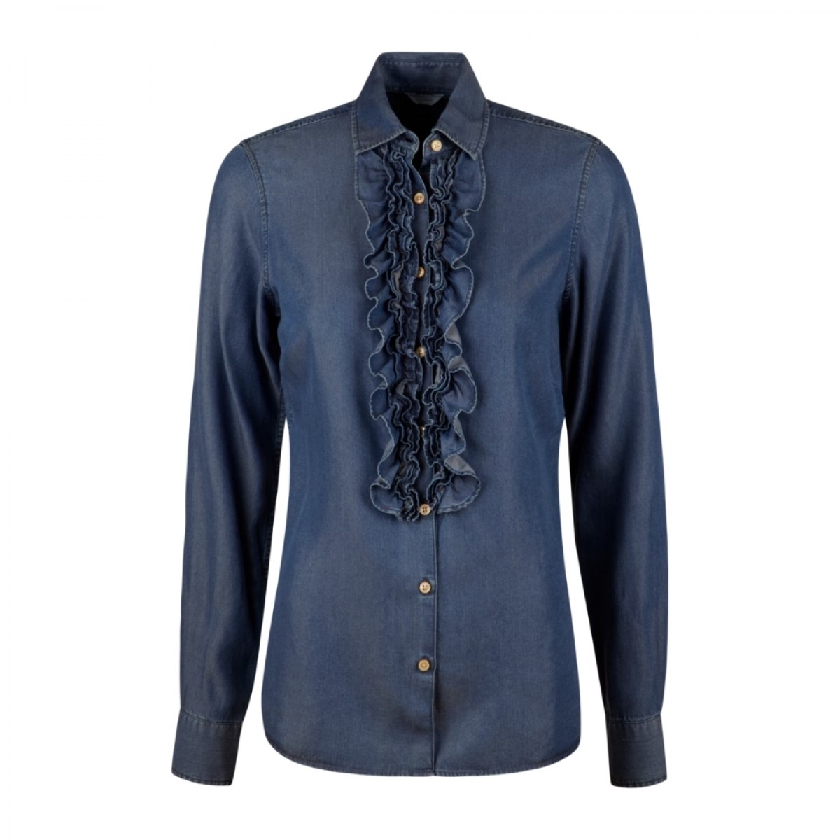 illy blouse chest ruffles - blue