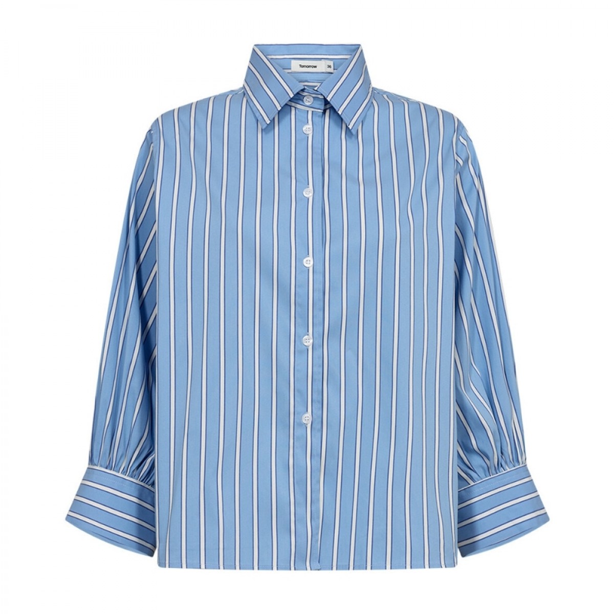 trw new hepburn shirt malibu stripe - clear sky blue