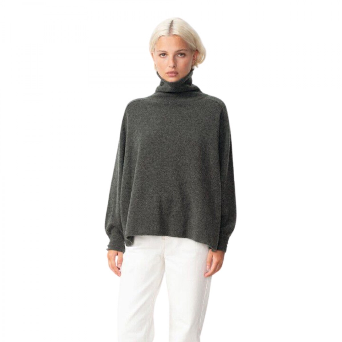 women's turtleneck raxow - charcoal melange