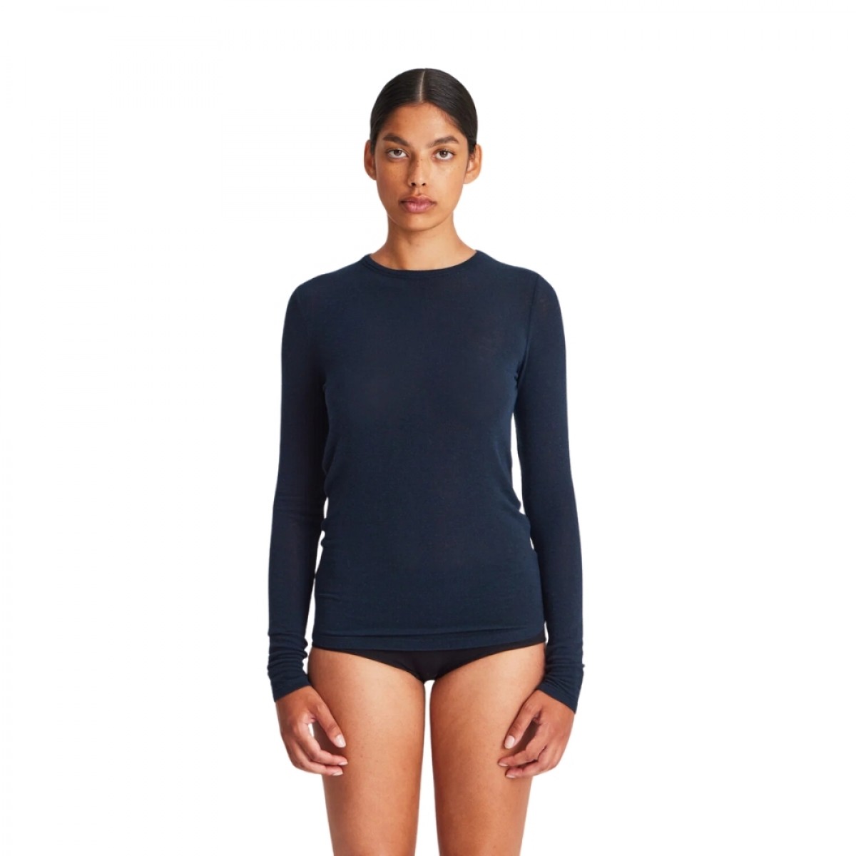 thyra wool top - midnight blue