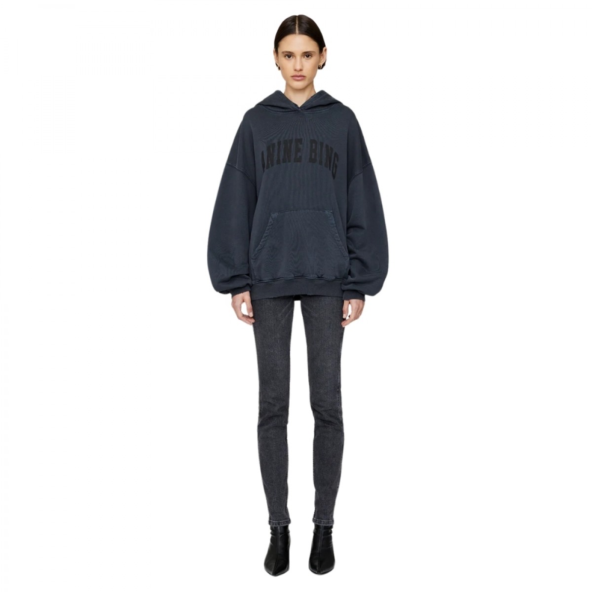 anine bing harvey sweatshirt - washed black