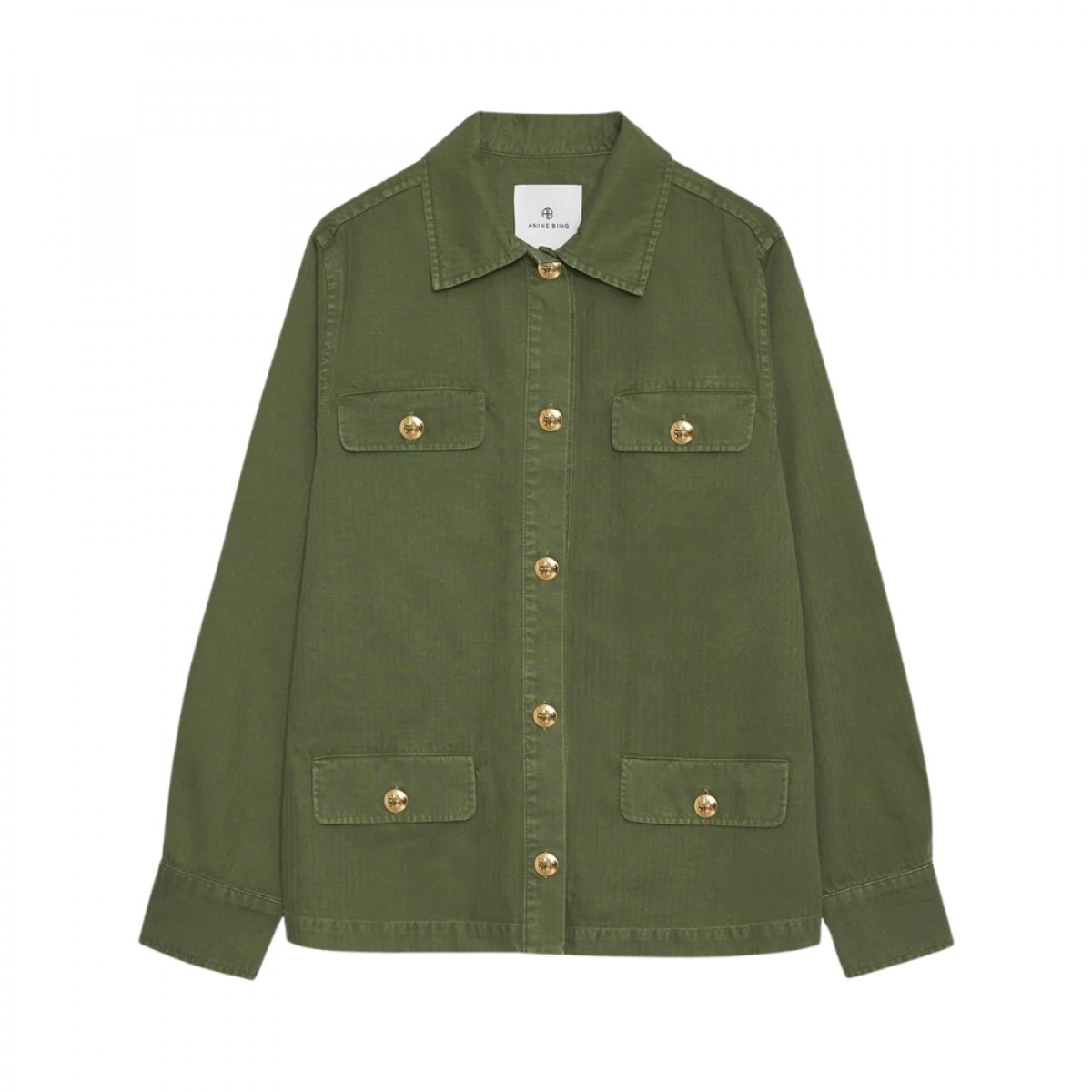 anine bing corey jacket - army green - front
