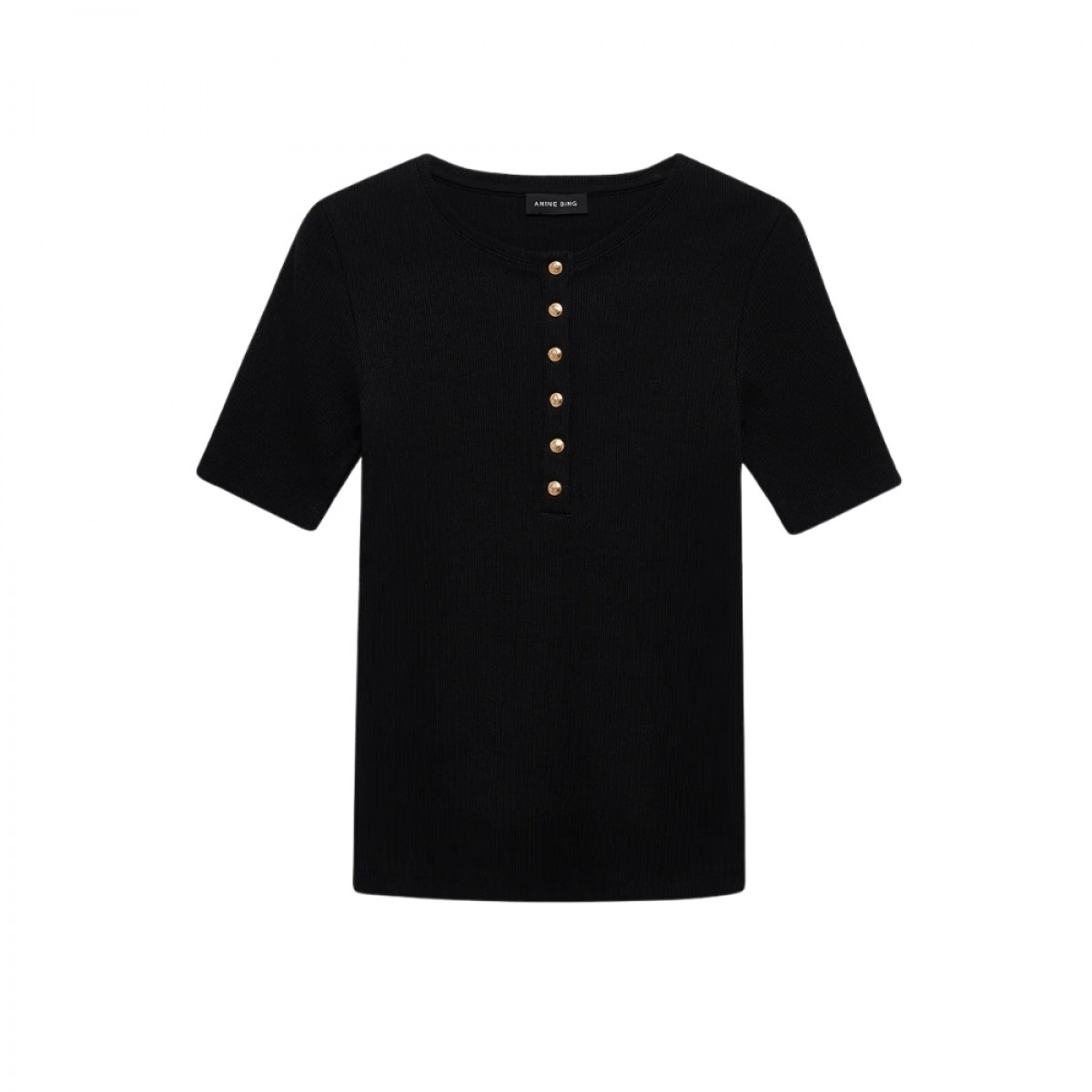 anine bing alessia tee- black - front