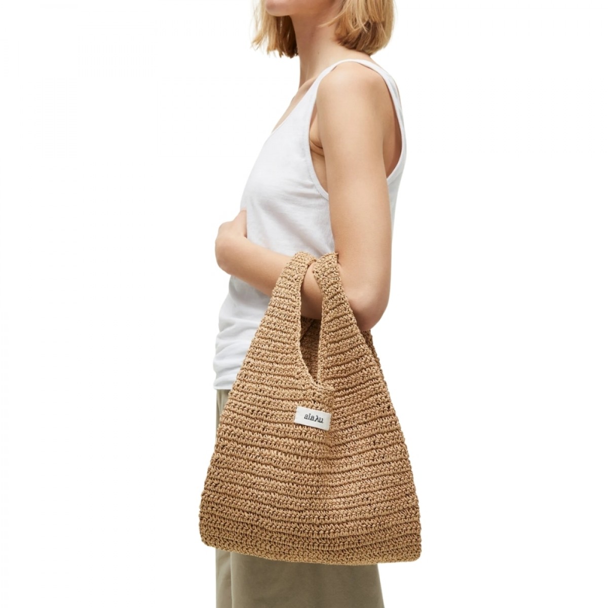 sophia straw bag small - pure natural
