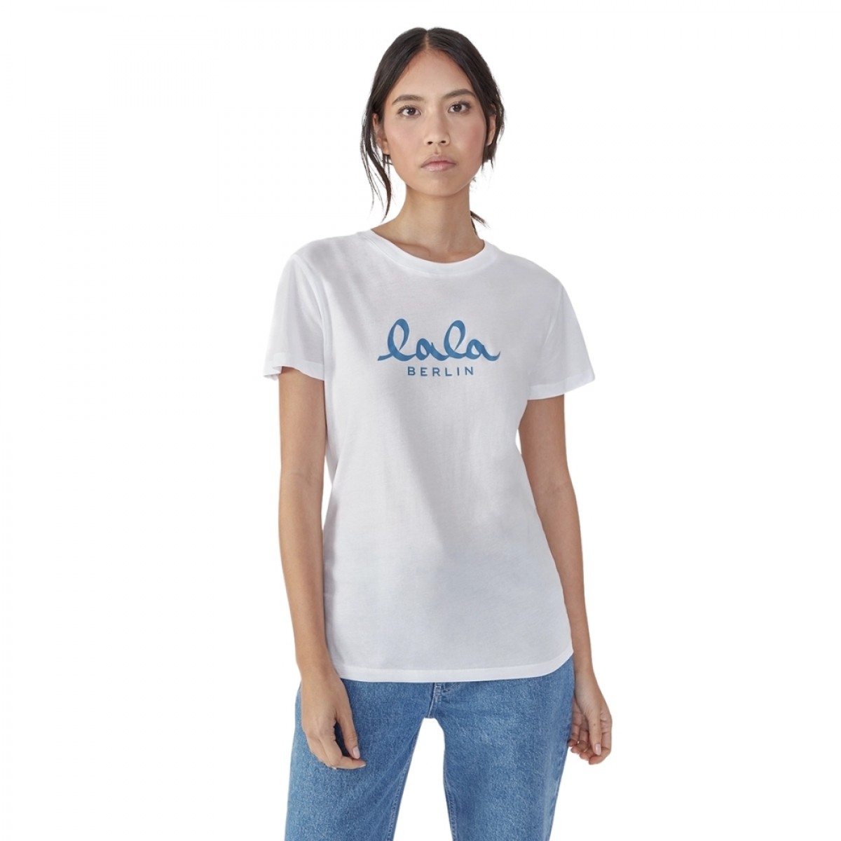 lala berlin t-shirt cara - white/blue
