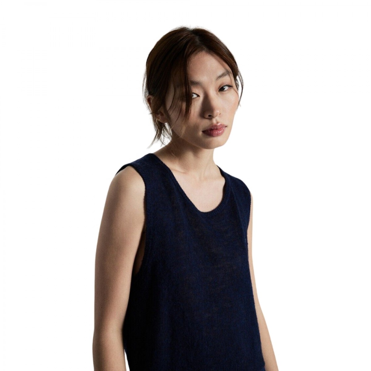 women's jumper vest - dumy - navy melange