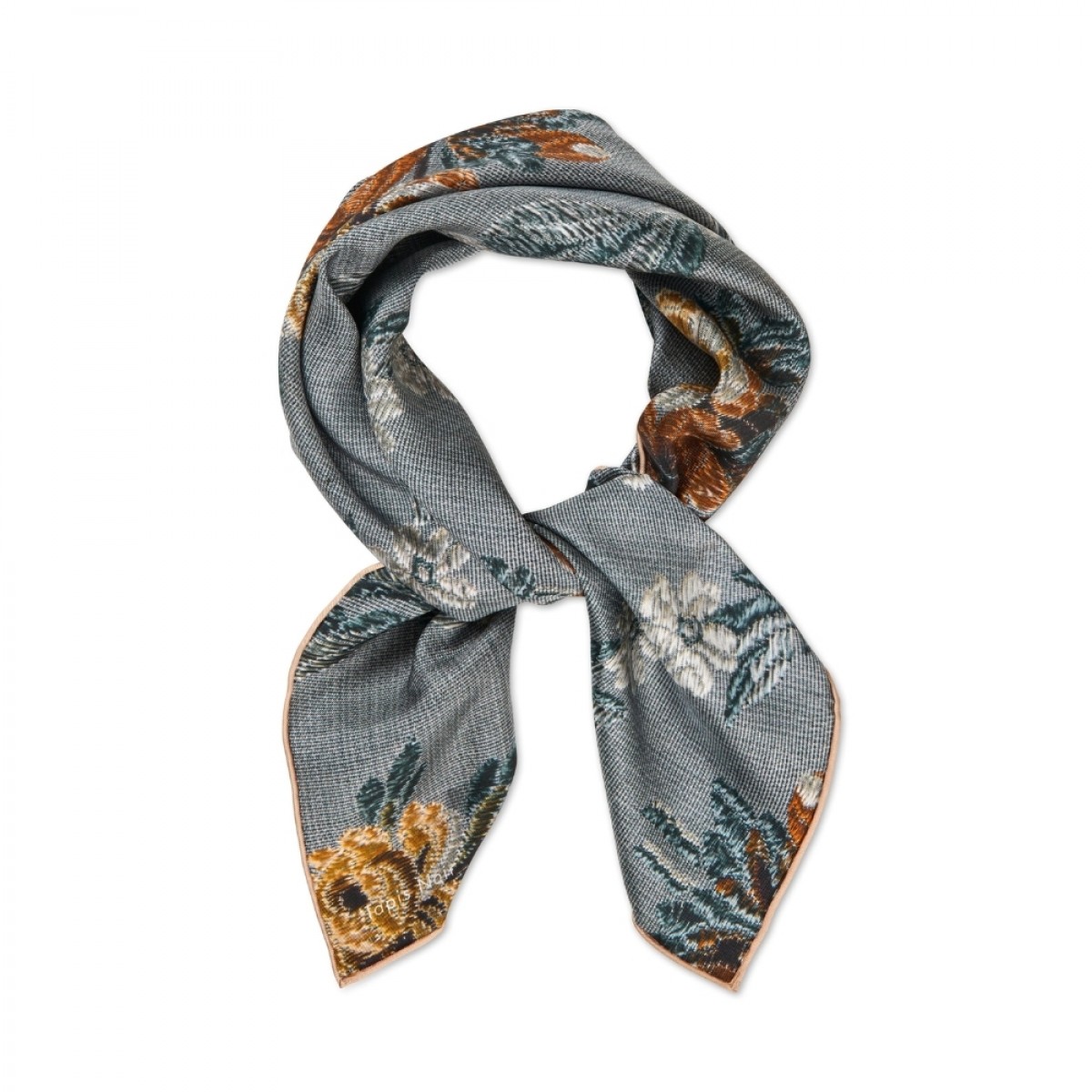 small classical blue flower scarf - blue