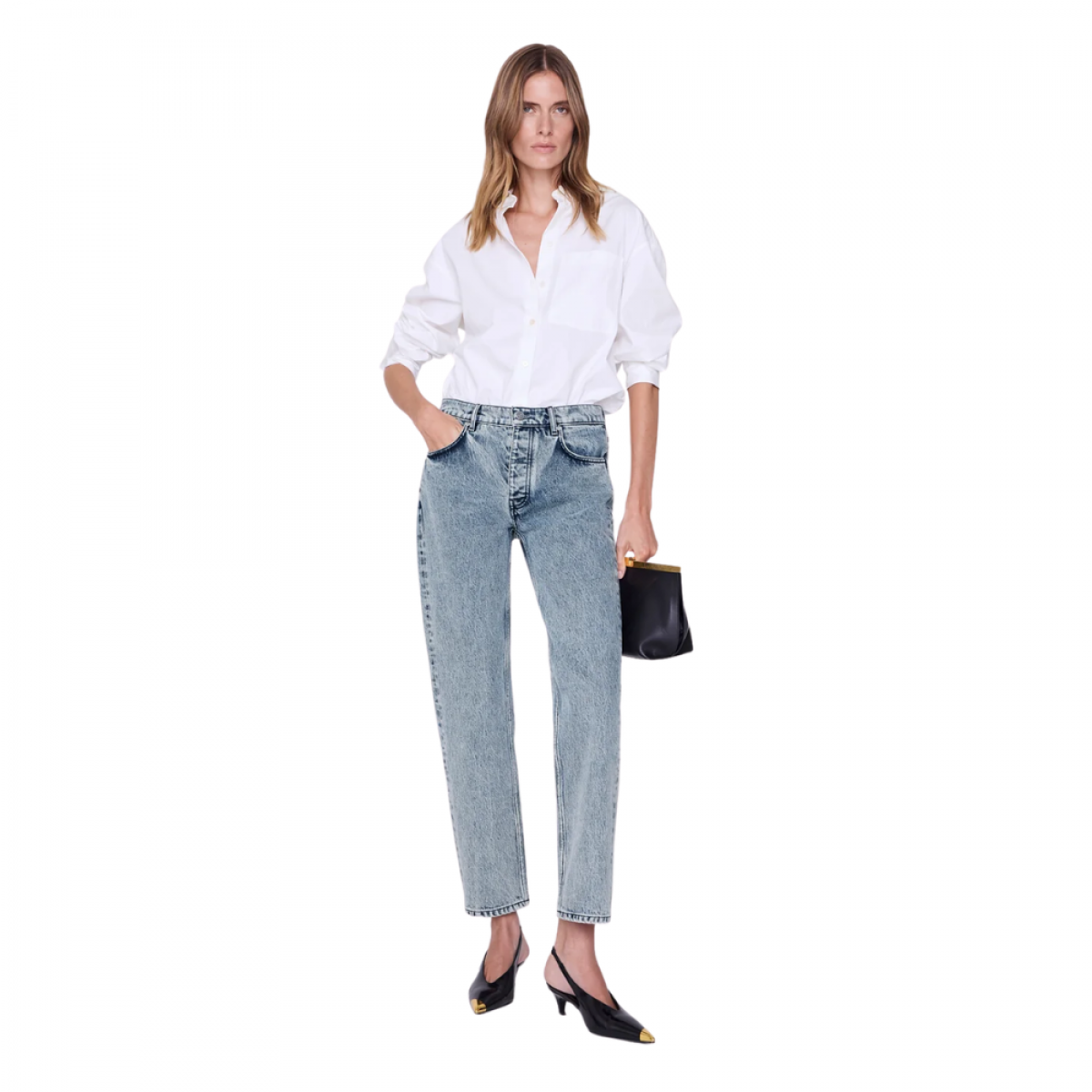 anine bing scott shirt - white - look