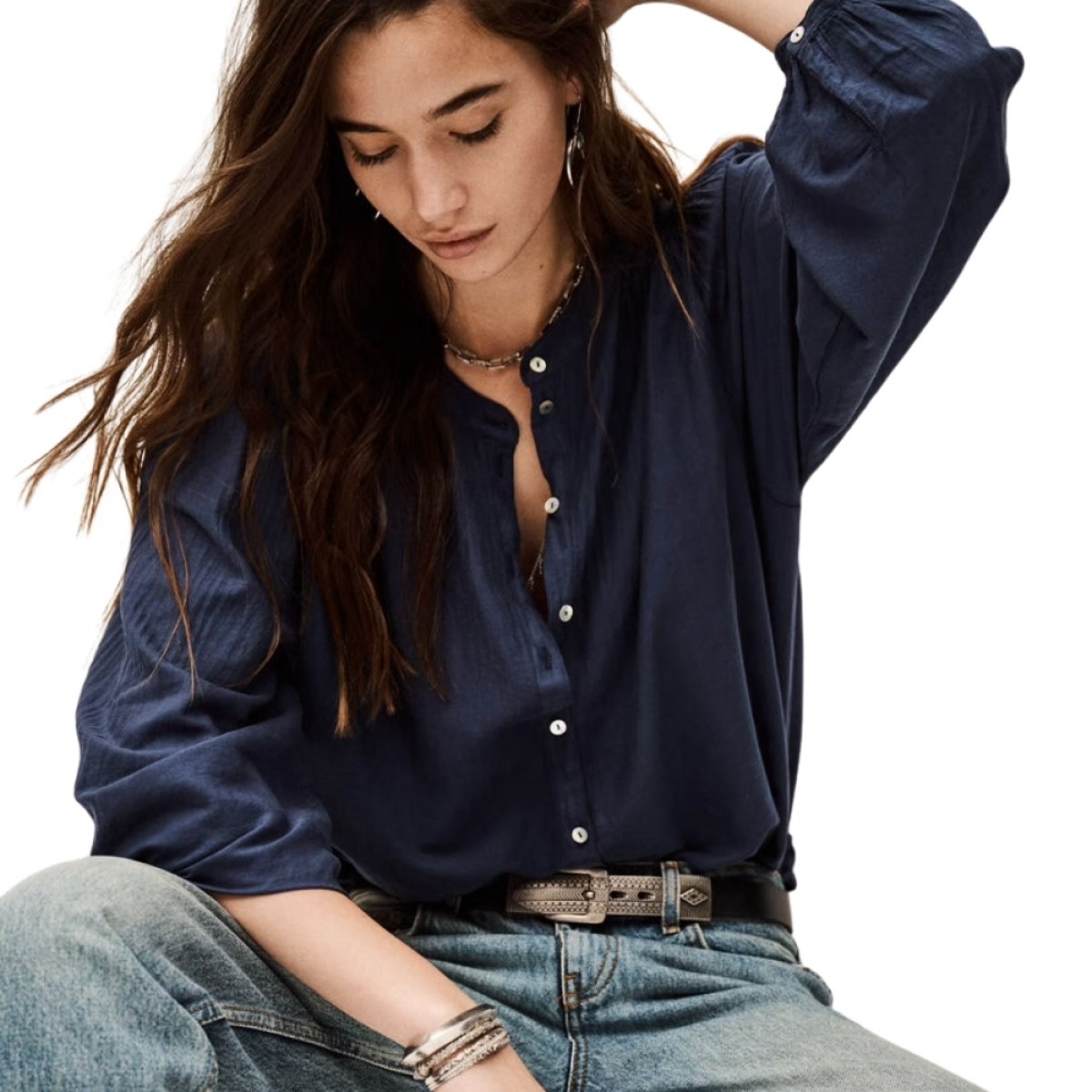  shirt tia - marine - model front
