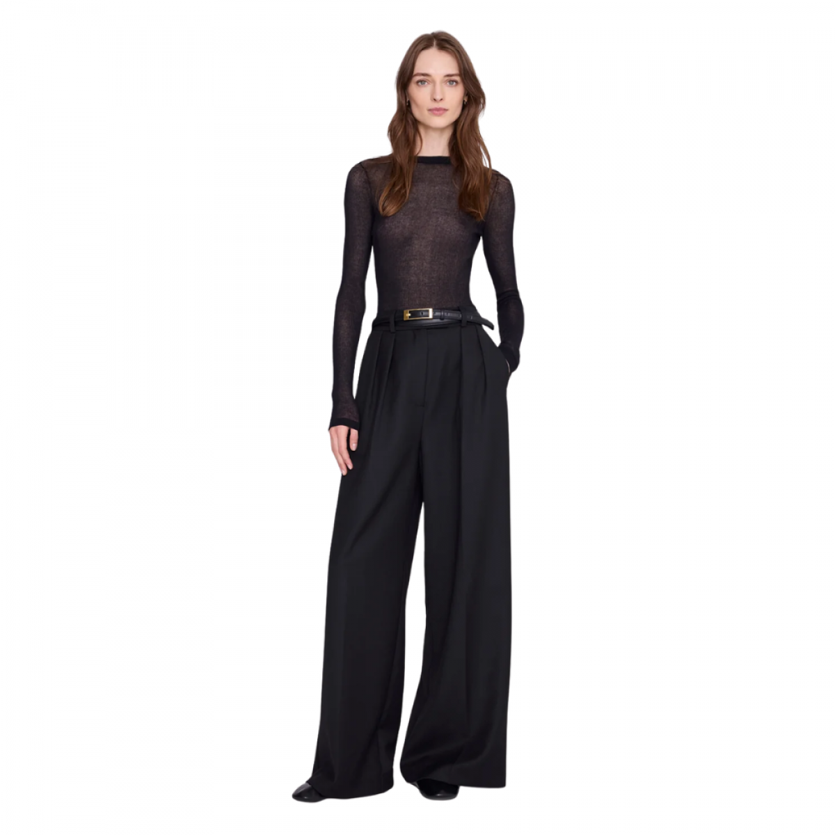 anine bing tiana sweater - black - look
