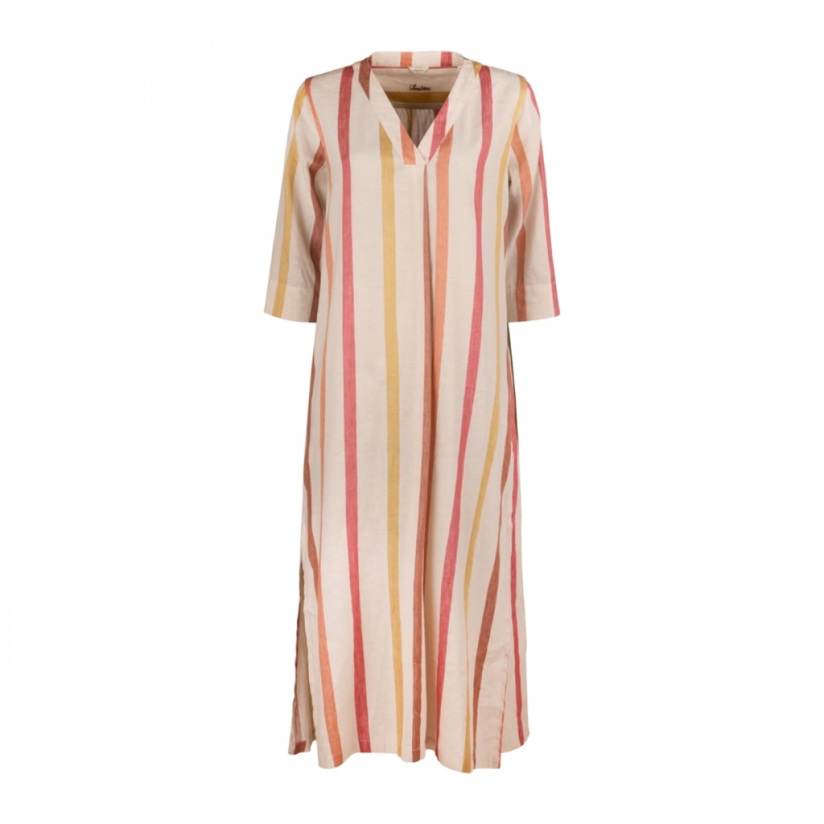 julia dress - light brown stripe