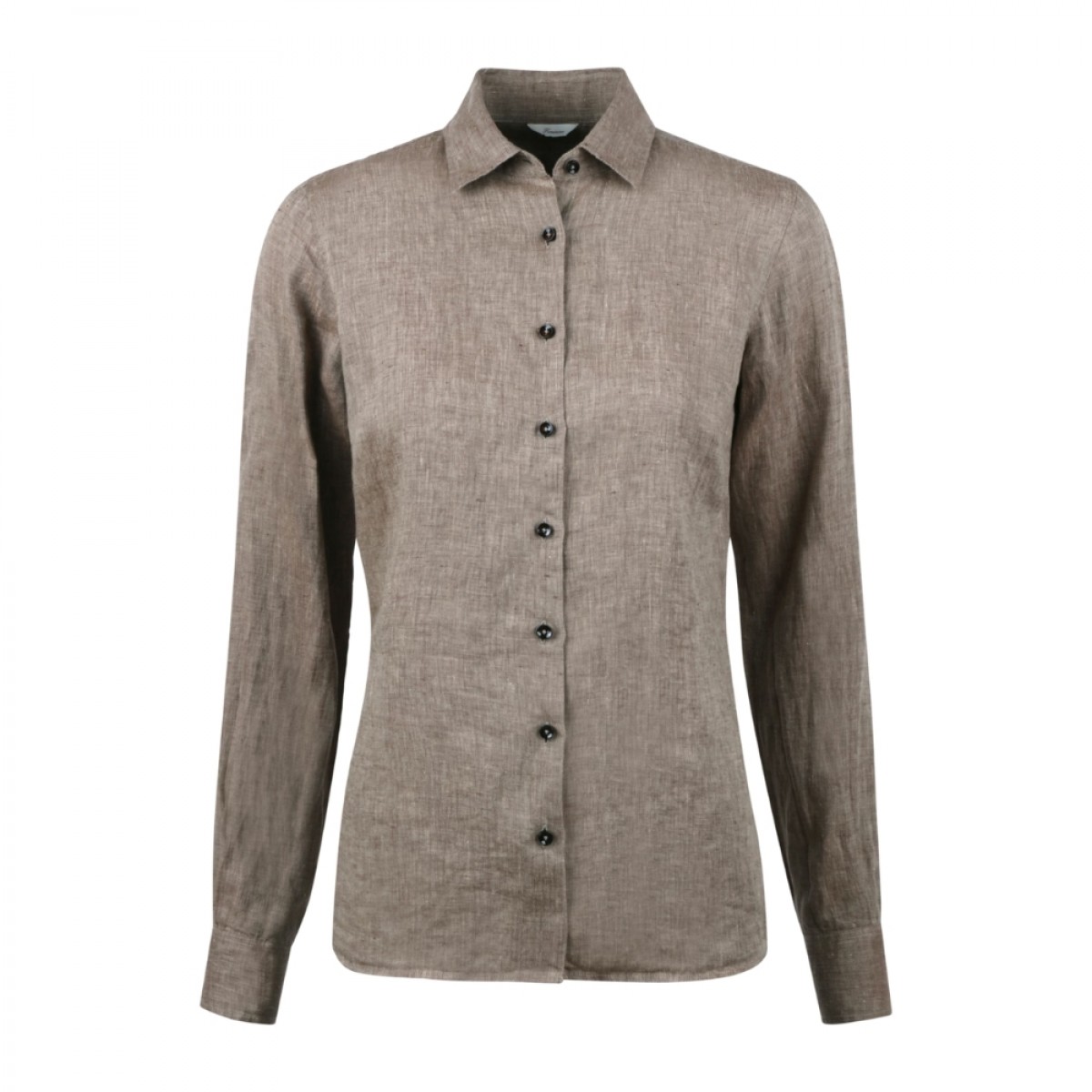 sofie linen shirt - light brown - front