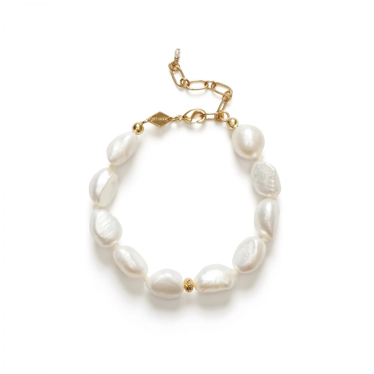anni lu big stellar pearly bracelet - gold