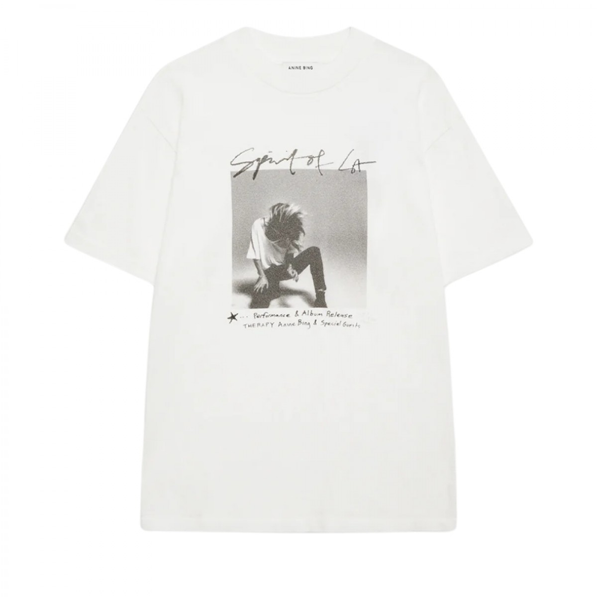 anine bing ashton tee spirit - ivory