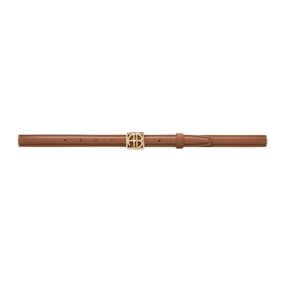 anine bing monogram belt - cognac - front