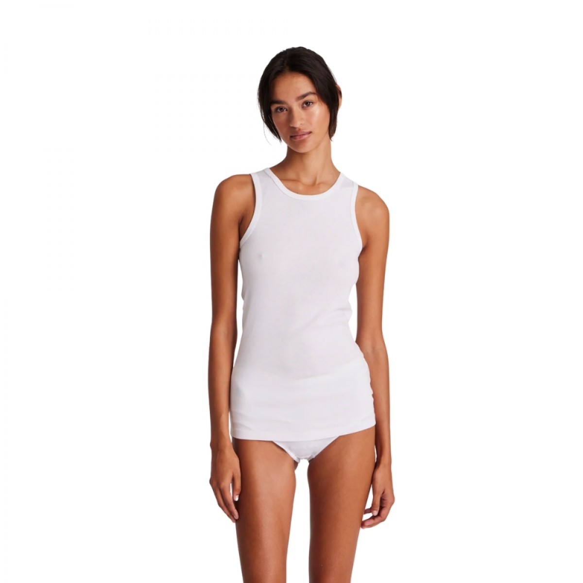 alberte cotton rib top - white