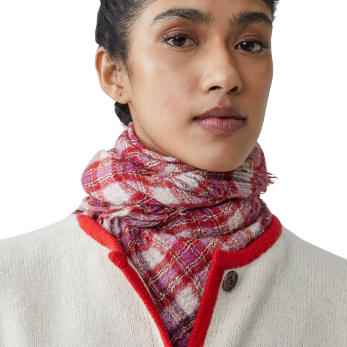 moismont magda no 793 scarf - lipstick - front